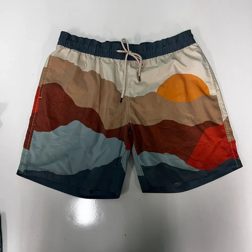 Faherty Brand Swim Trunks Lot of 3 Mens XL Board Shorts Floral Colorblock Blue